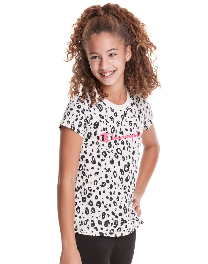 Camiseta Champion Niña - Classic Graphic Leopard Print ( Negras/Blancas ) 1630749-MV